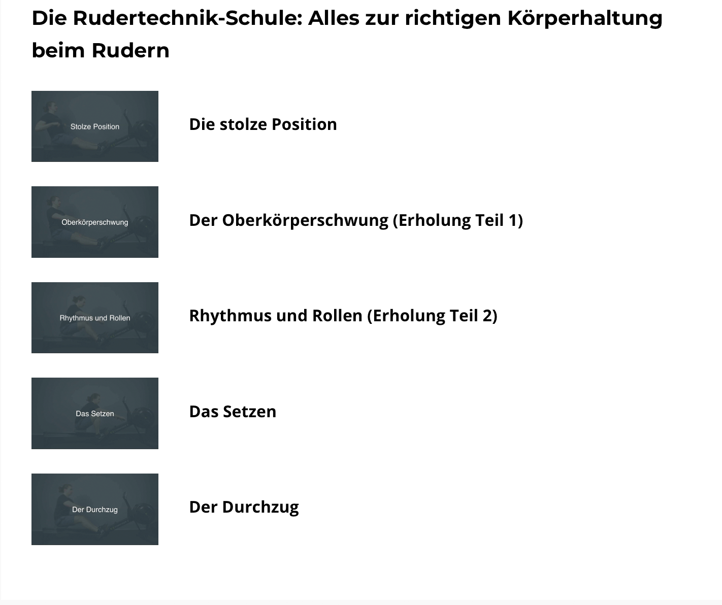 Die Rudertechnikschule
