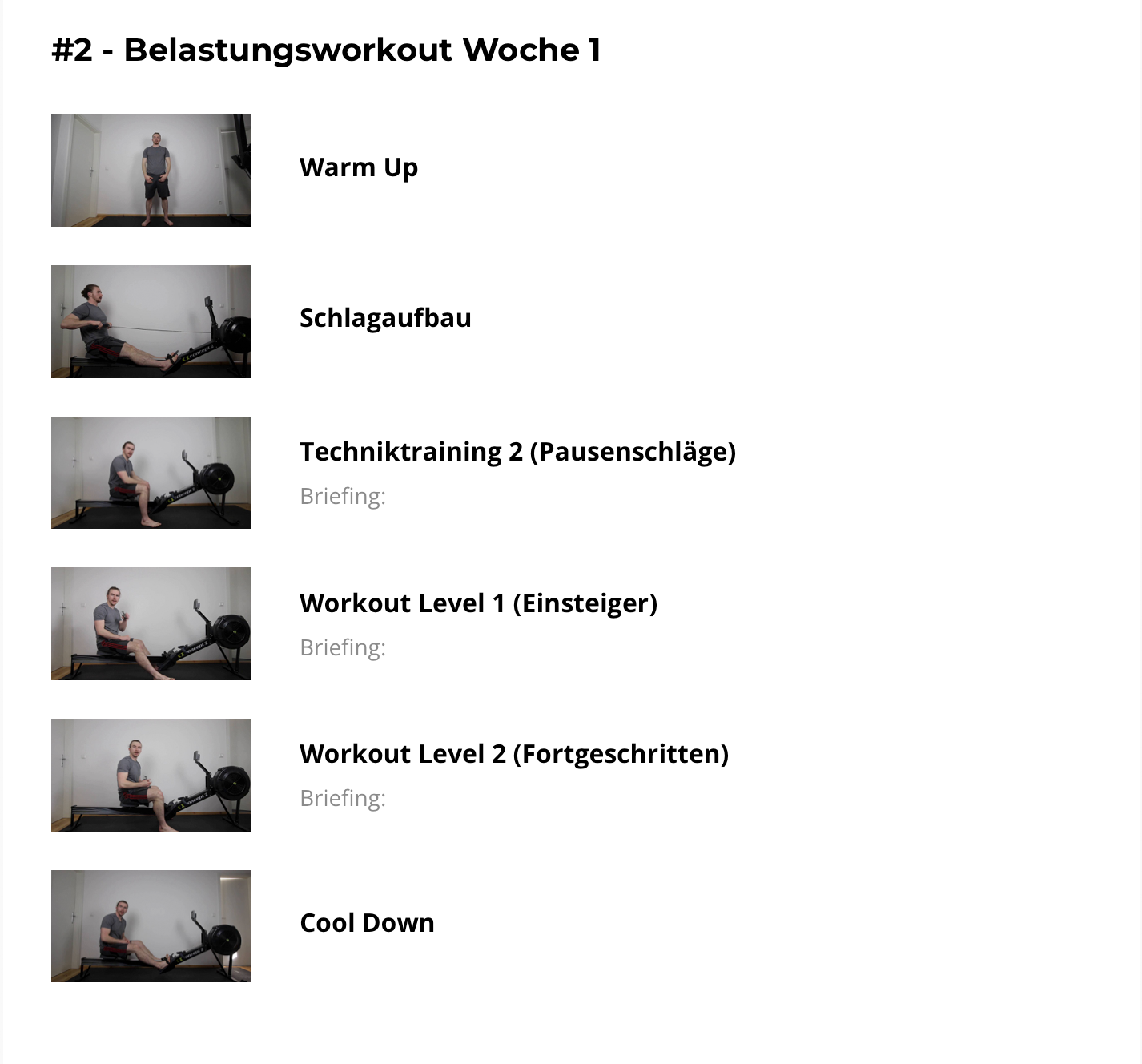 Woche 1 - Belastungsworkout